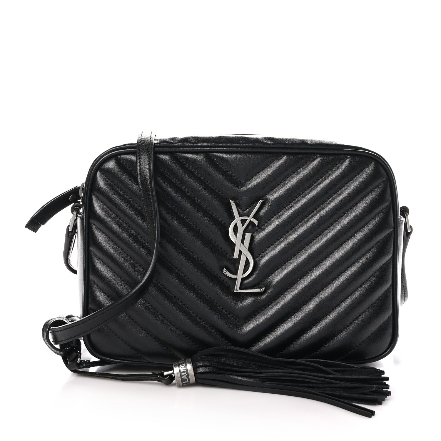 Saint Laurent Calfskin Matelasse Monogram Lou Camera Bag Black 1 of 11