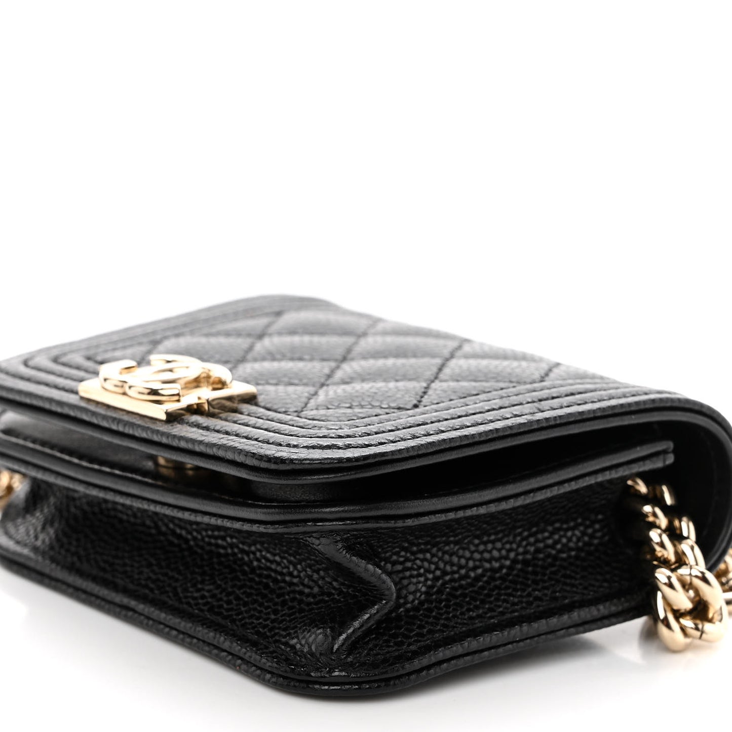 Caviar Quilted Boy Flap Waist Belt Bag Black