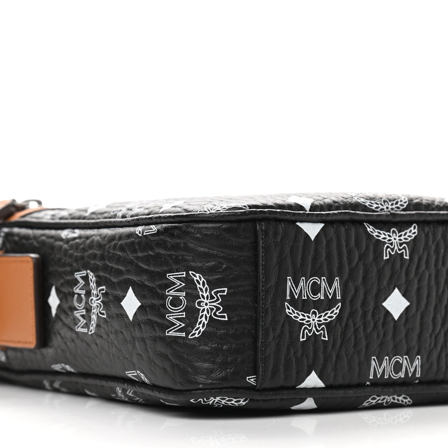 MCM Visetos Camera Crossbody Bag Black Cognac 7 of 8
