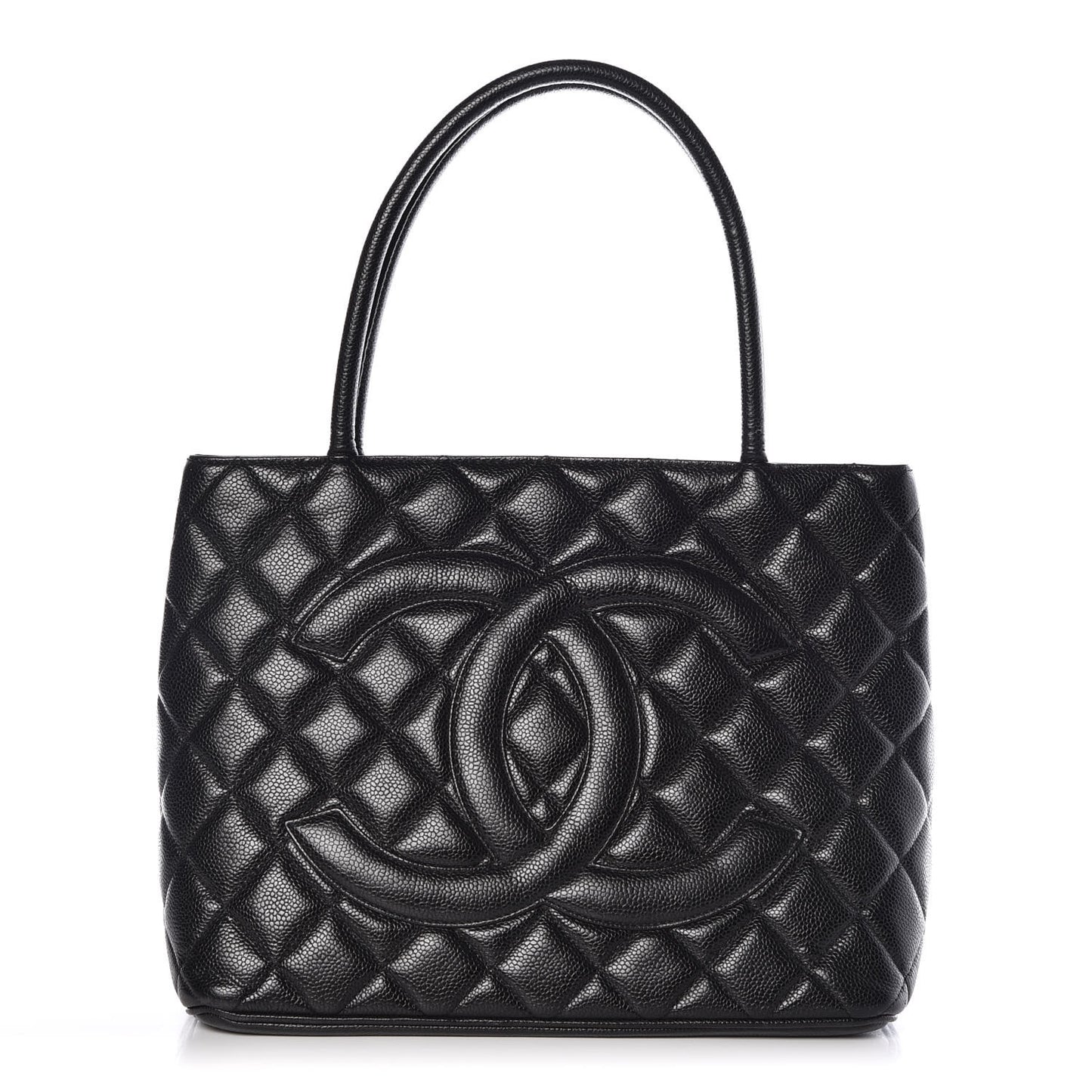 Caviar Quilted Medallion Tote Black