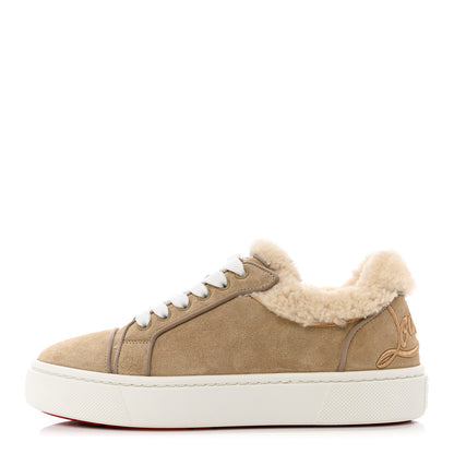 Christian Louboutin Suede Shearling Fun Vierissima Flat Sneakers 37 Atlas 1 of 8