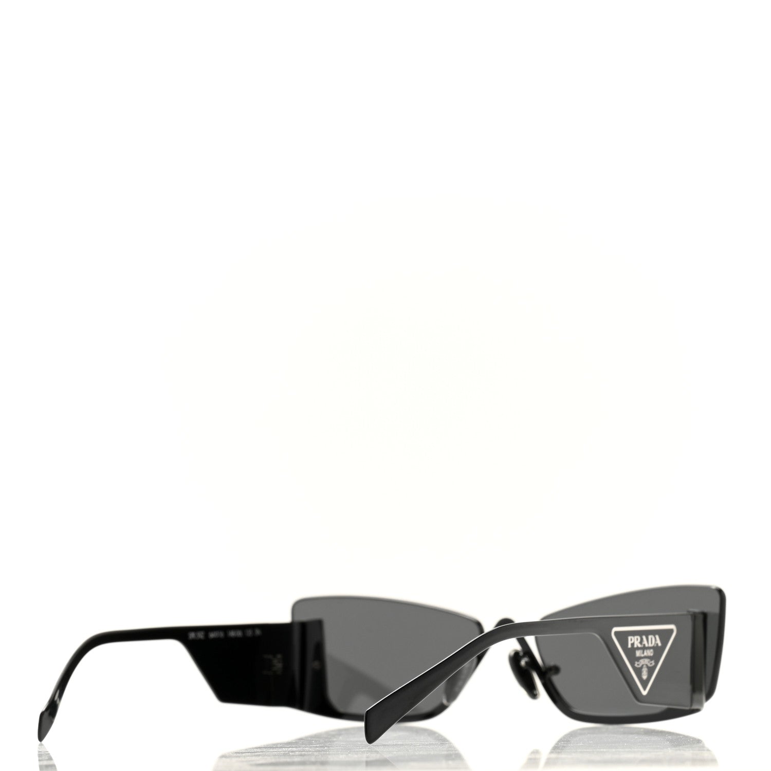 Prada Metal Symbole Triangle Logo Sunglasses SPR 59Z Black Ardesia 4 of 8