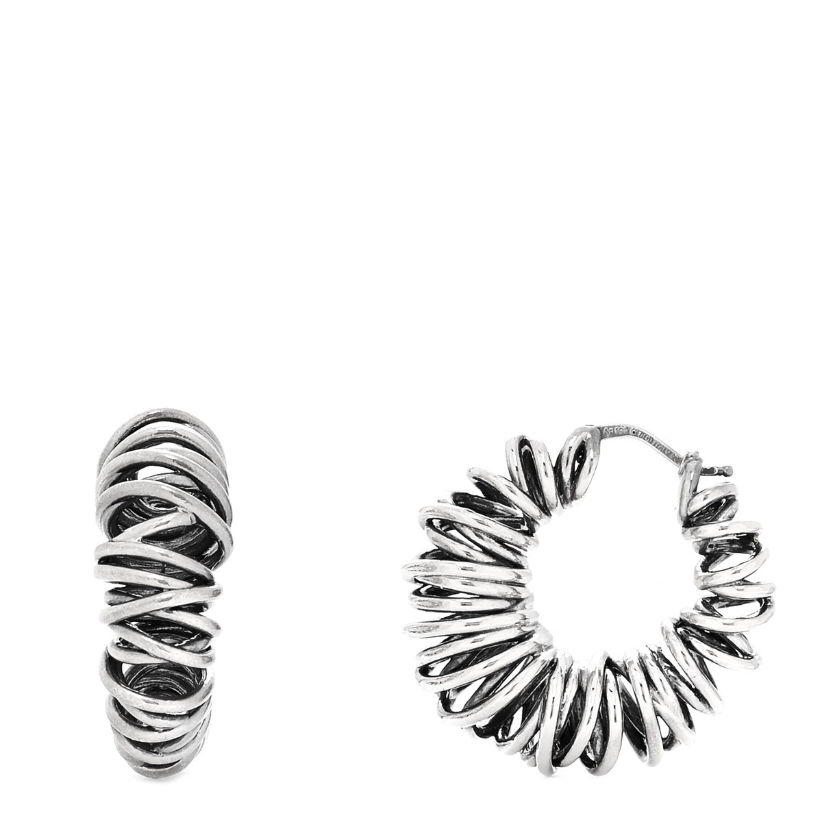 Bottega Veneta Sterling Silver Coil Hoop Earrings 1 of 5