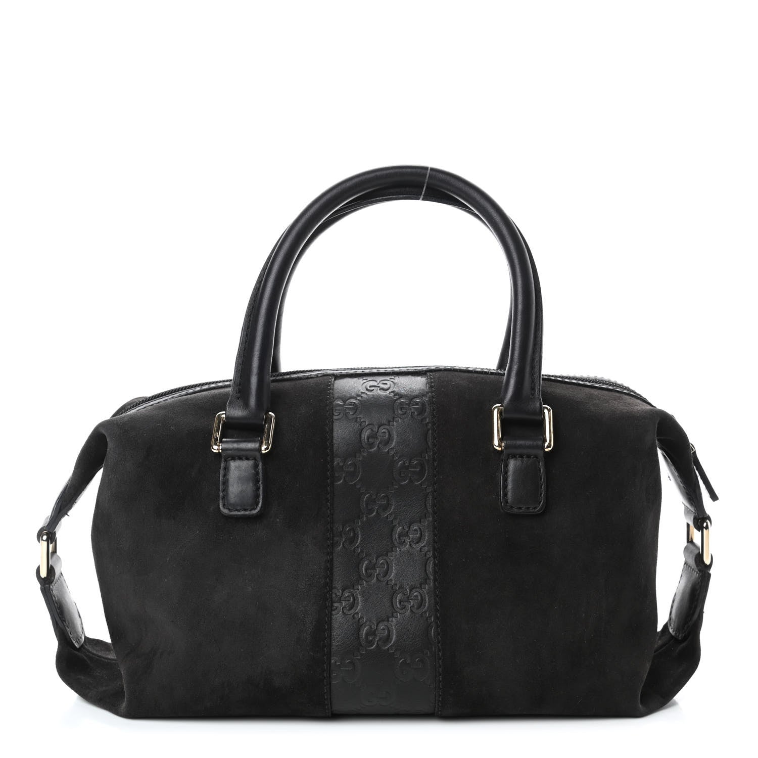 Gucci Suede Guccissima Small Boston Black 1 of 4