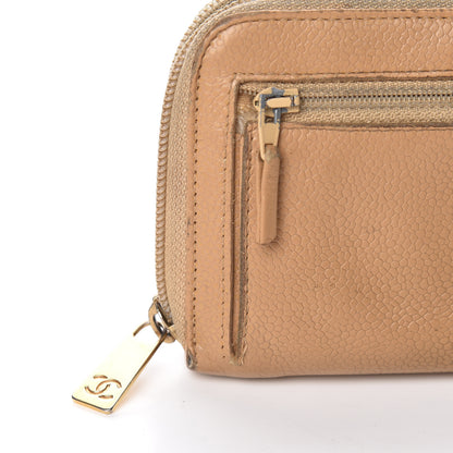 Chanel Caviar Large Timeless CC Zip Around Wallet Beige 19 of 28