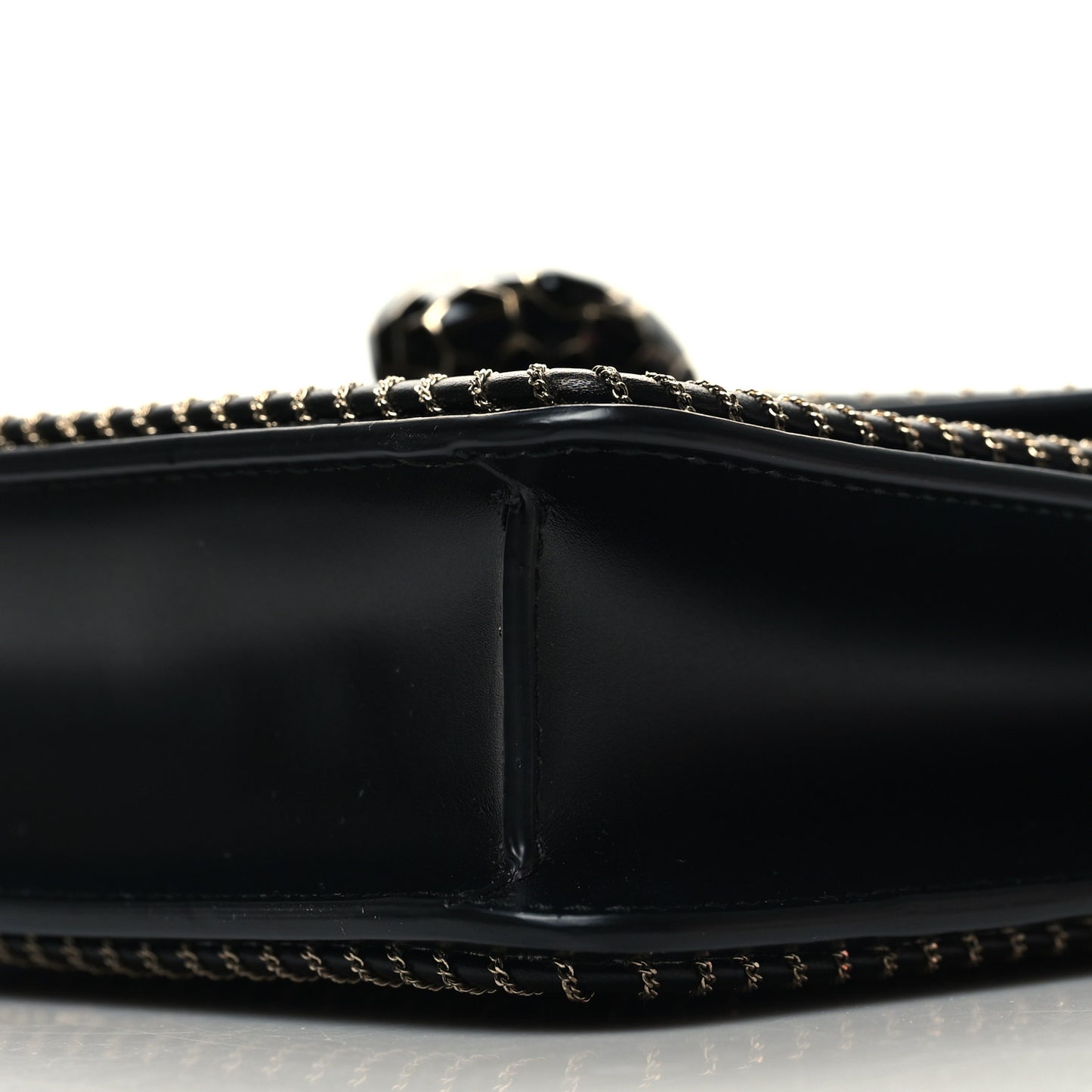 Calfskin Woven Chain Serpenti Forever Crossbody Bag Black