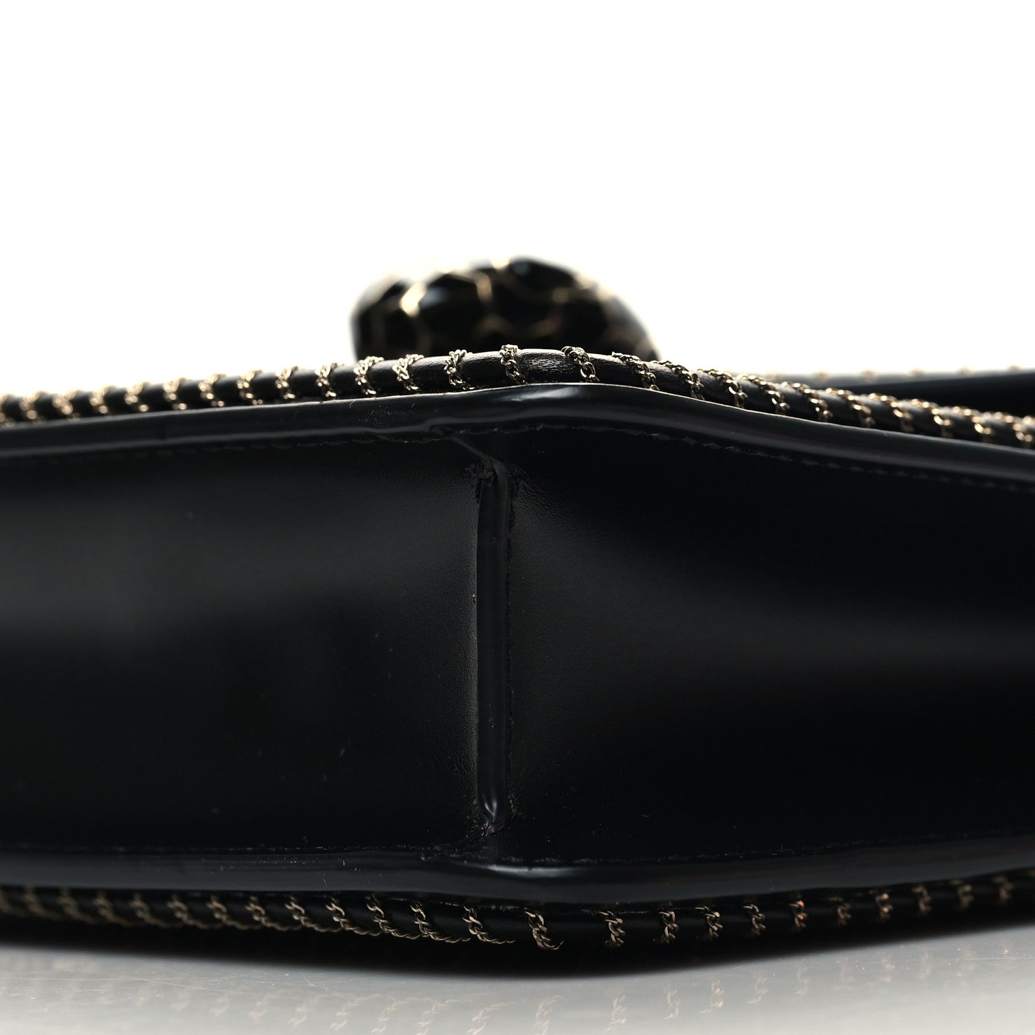 Bulgari Calfskin Woven Chain Serpenti Forever Crossbody Bag Black 10 of 10