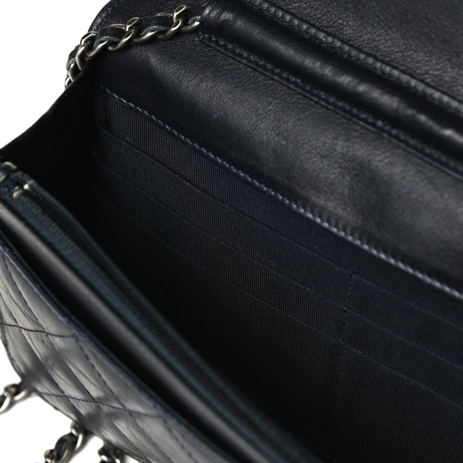 Chanel Aged Calfskin Quilted Reissue Wallet On Chain WOC Navy 13 of 15