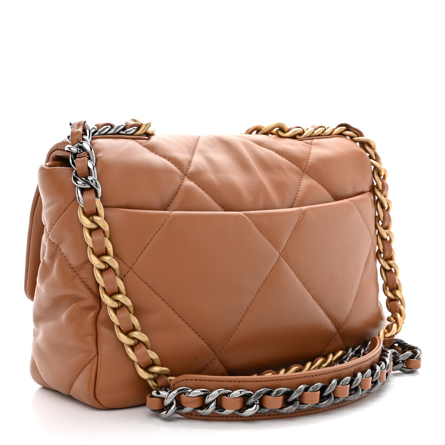 Chanel Lambskin Quilted Medium Chanel 19 Flap Brown 3 of 11