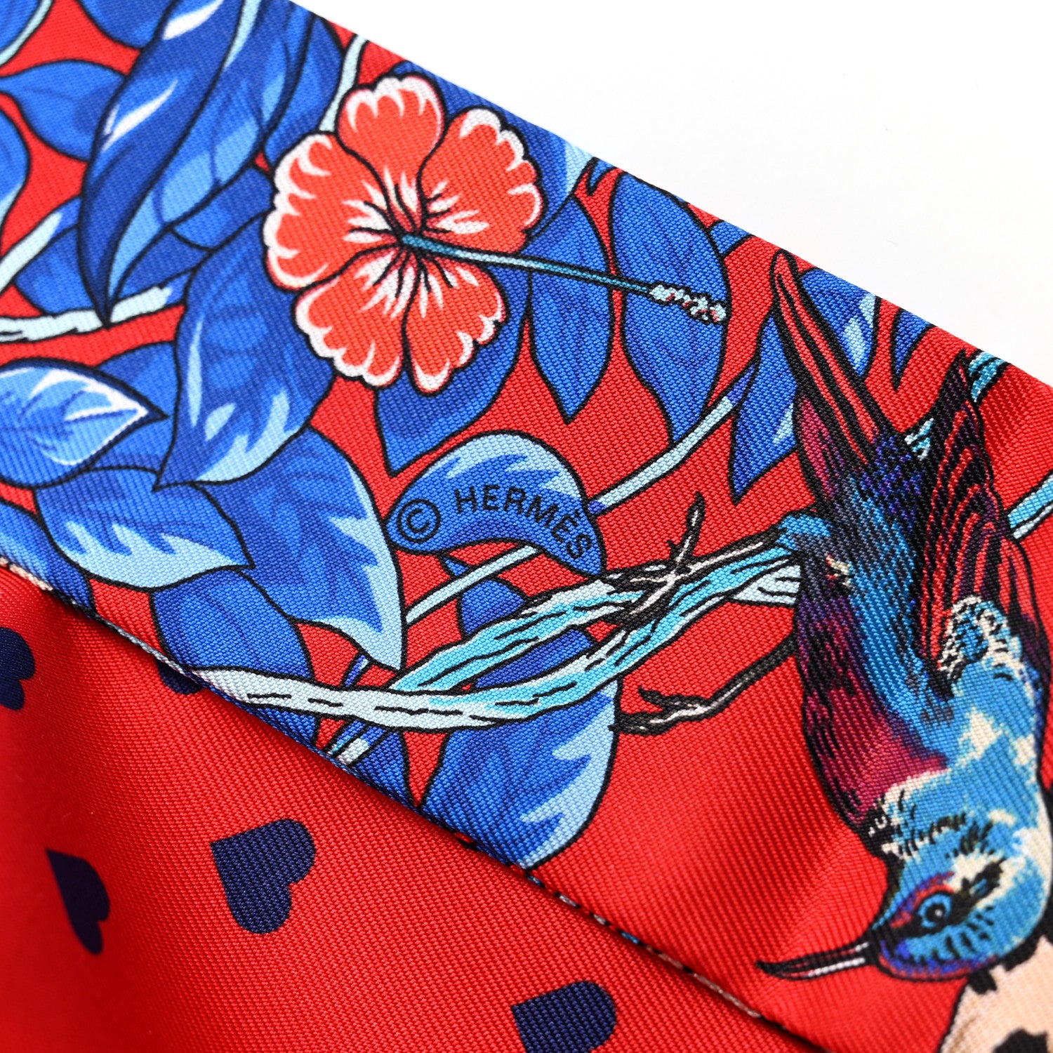 Hermes Silk Jungle Love Love Twilly Rouge Marine Fauve 4 of 4