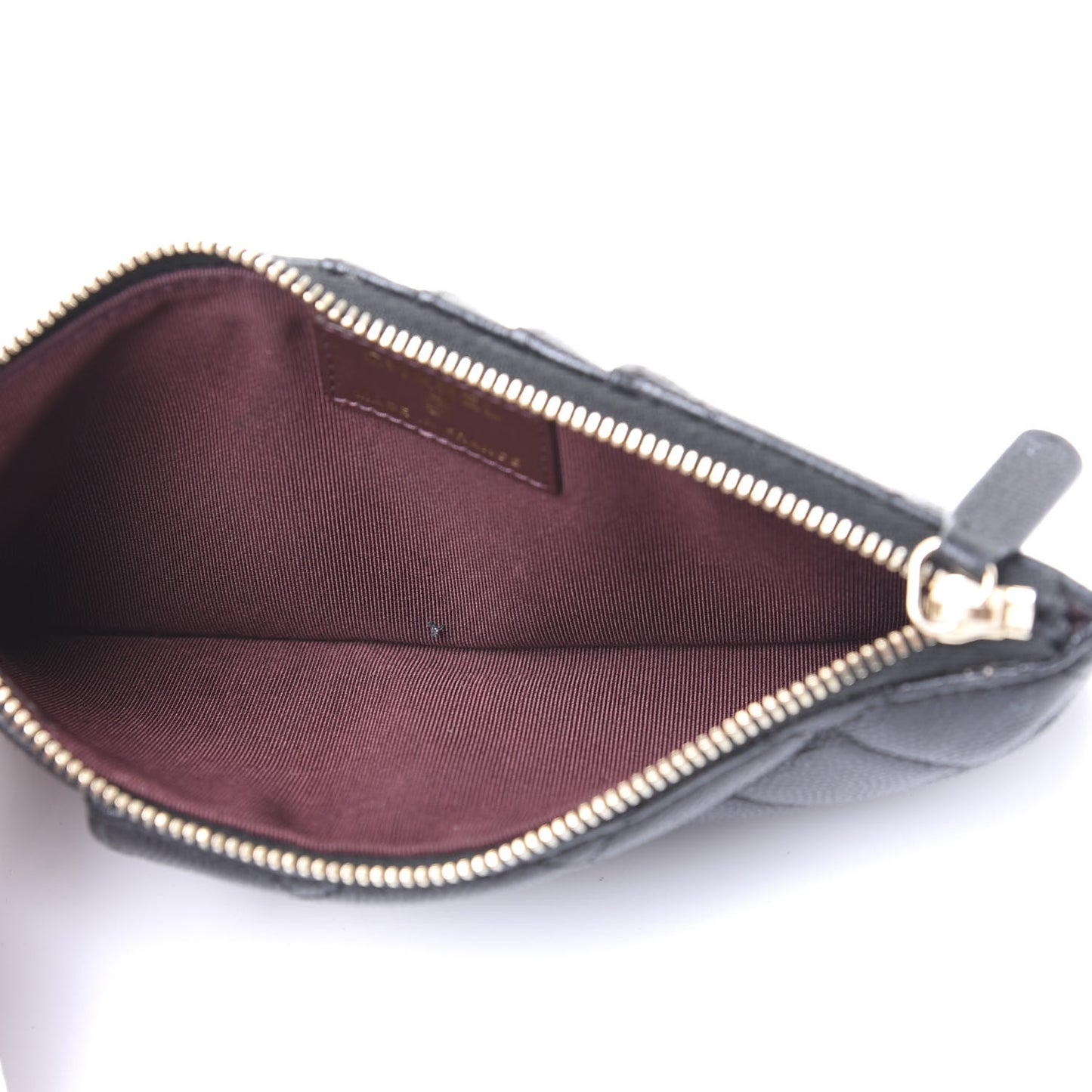 Caviar Quilted Classic Flat Wallet Pouch Black