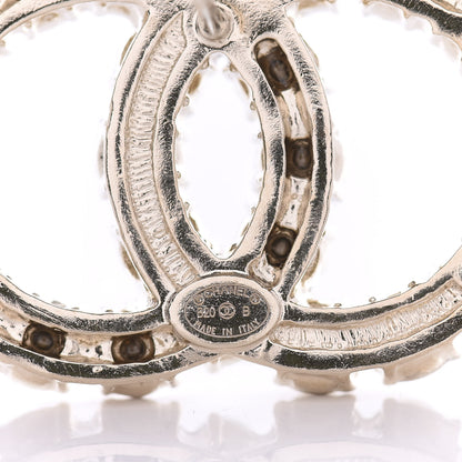 Chanel Crystal Pearl CC Dazzling Domino Earrings Gold 4 of 5