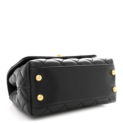 Chanel Calfskin Crystal Quilted Extra Mini Coco Handle Flap Black 4 of 11
