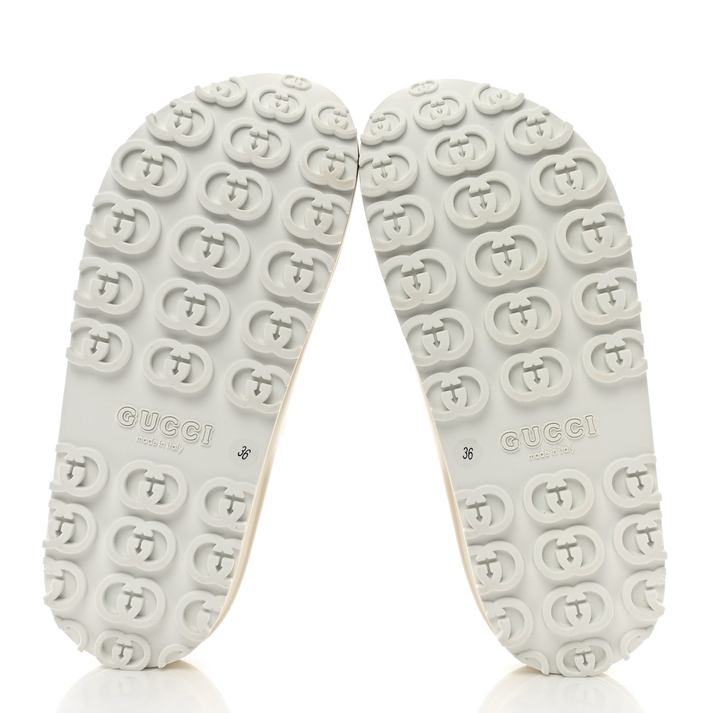 Soft Rubber Womens Interlocking G Platform 42mm Slide Sandals 36 Off White