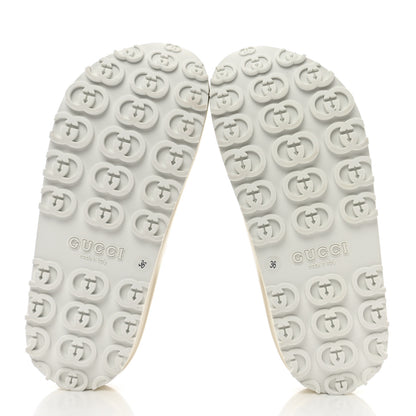 Gucci Soft Rubber Womens Interlocking G Platform 42mm Slide Sandals 36 Off White 5 of 8