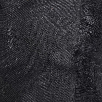 Louis Vuitton Silk Wool Monogram Shawl Black 3 of 5