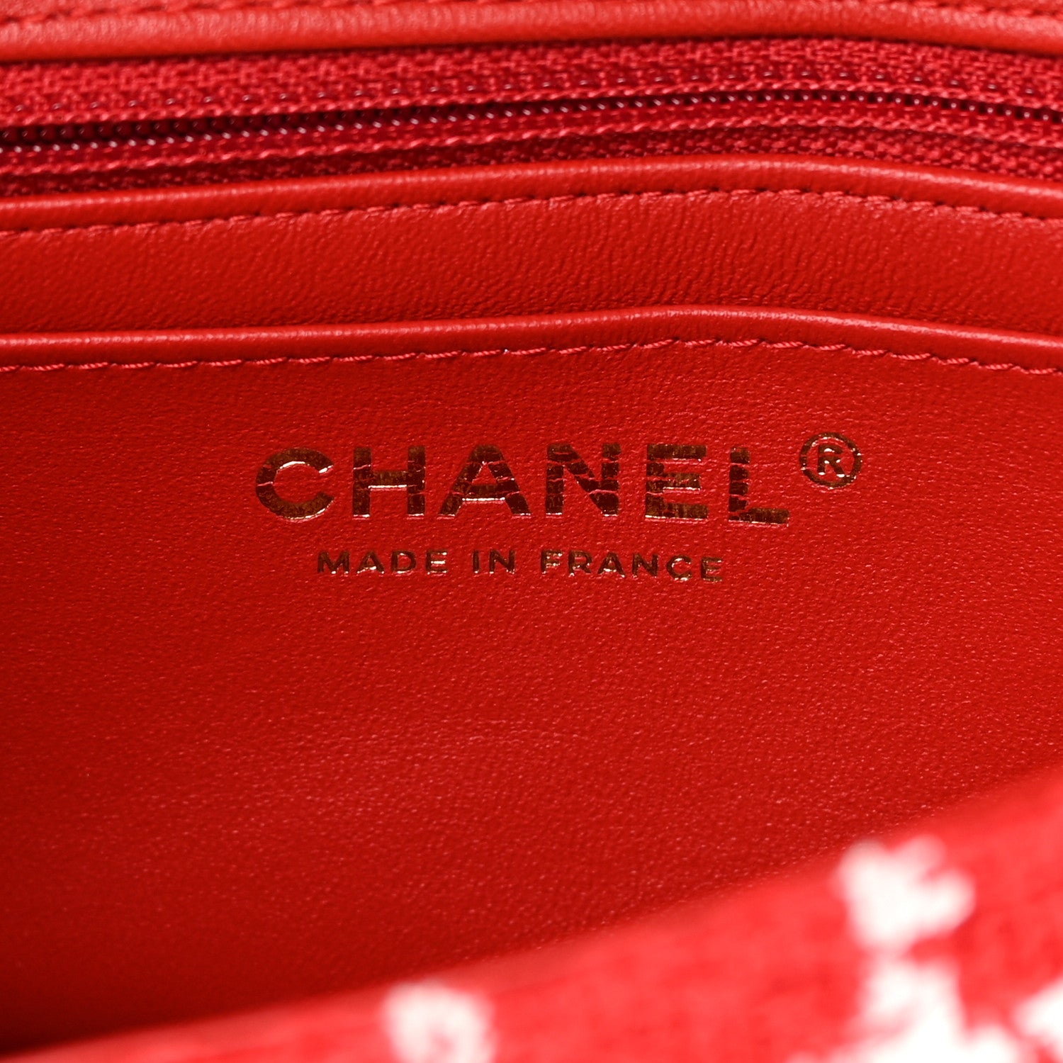 Chanel Tweed Quilted Mini Rectangular Flap White Red 6 of 12
