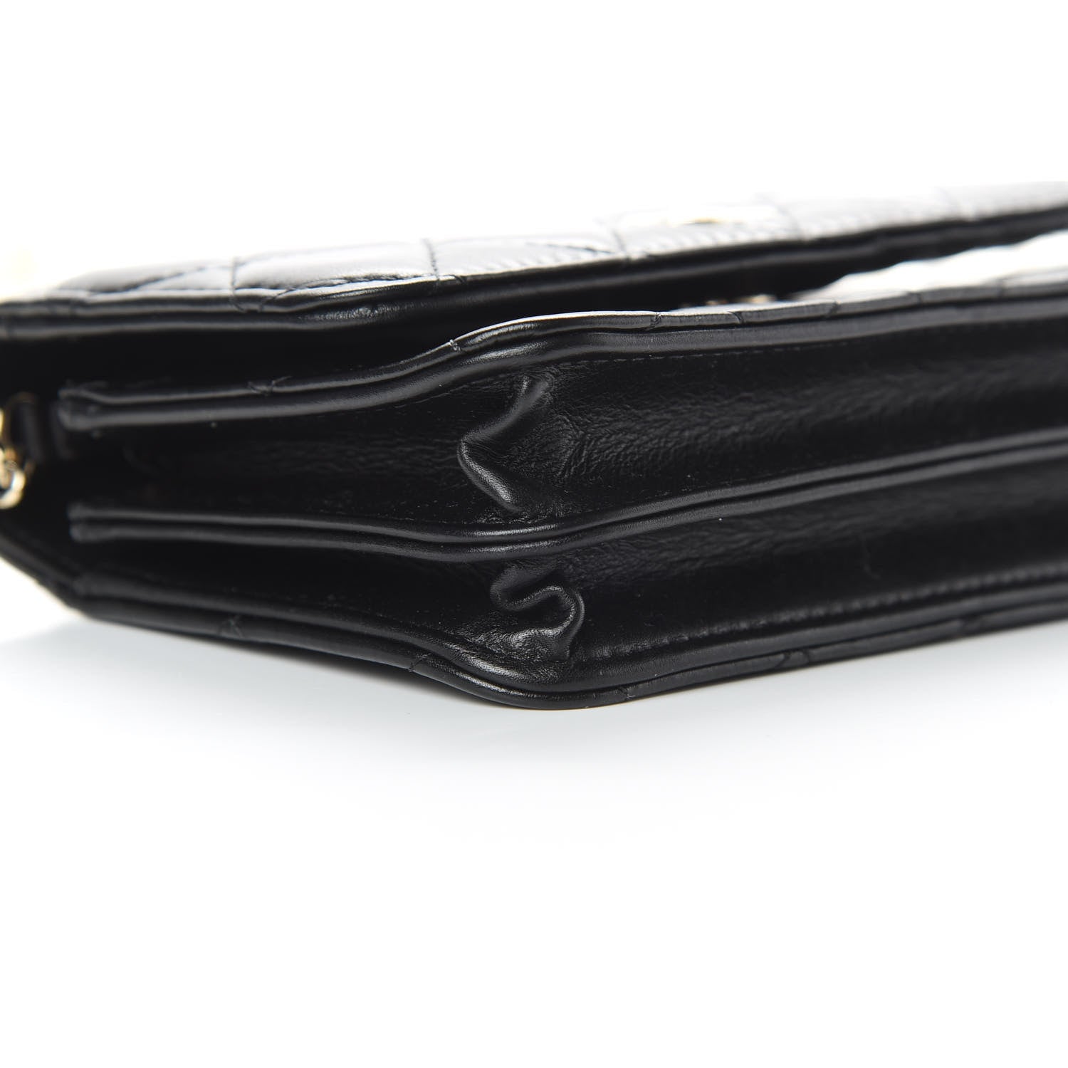 Chanel Calfskin Quilted Mini Maxi Pearls Wallet On Chain WOC Black 9 of 12