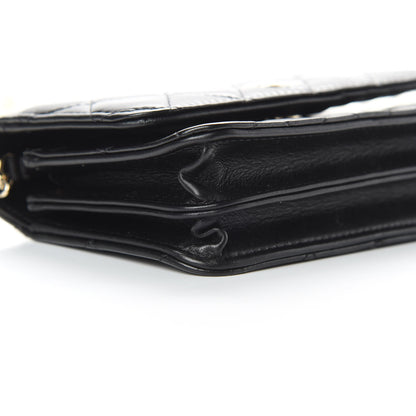 Chanel Calfskin Quilted Mini Maxi Pearls Wallet On Chain WOC Black 9 of 12