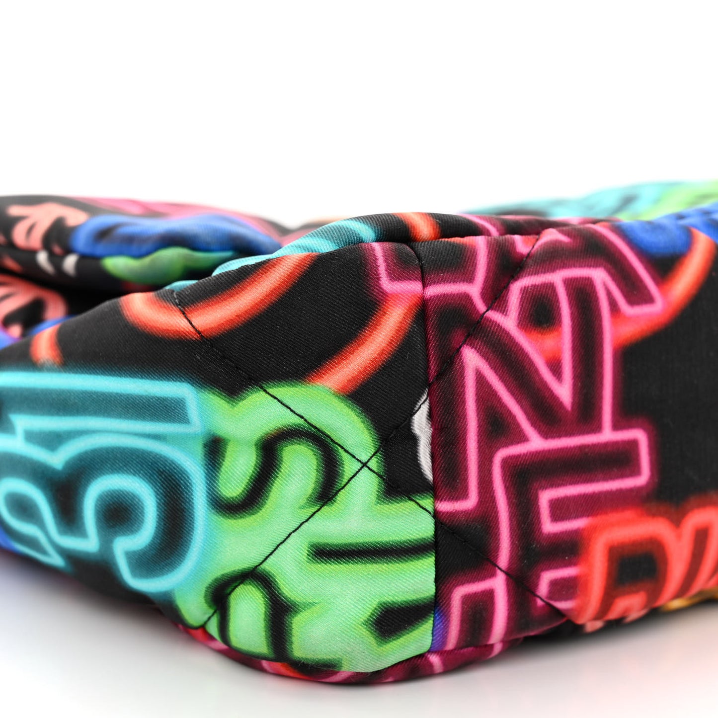 Fabric Printed Medium 19 Flap Black Multicolor