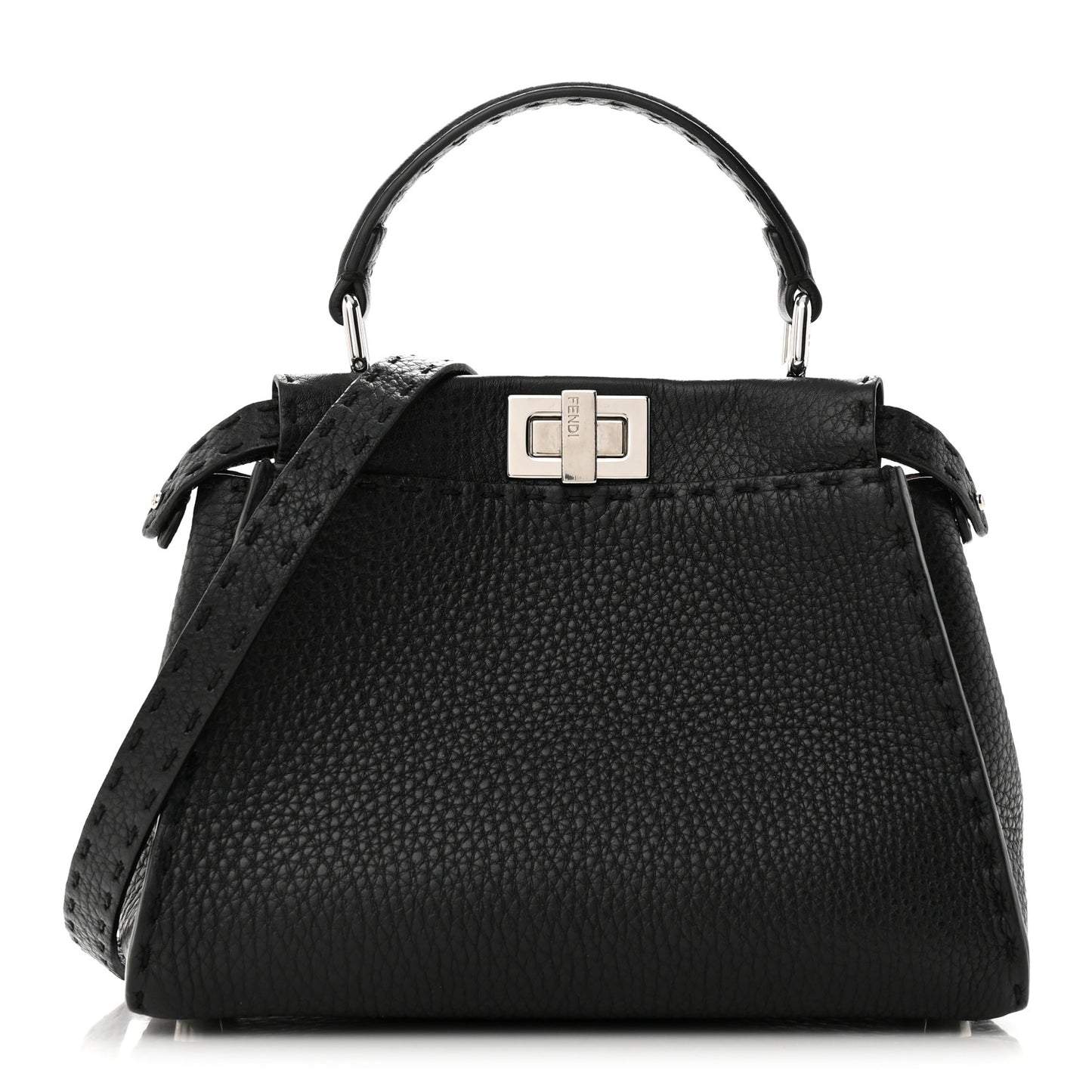 Cuoio Romano Selleria Bi-Color Mini Peekaboo Iconic Satchel Black Mou