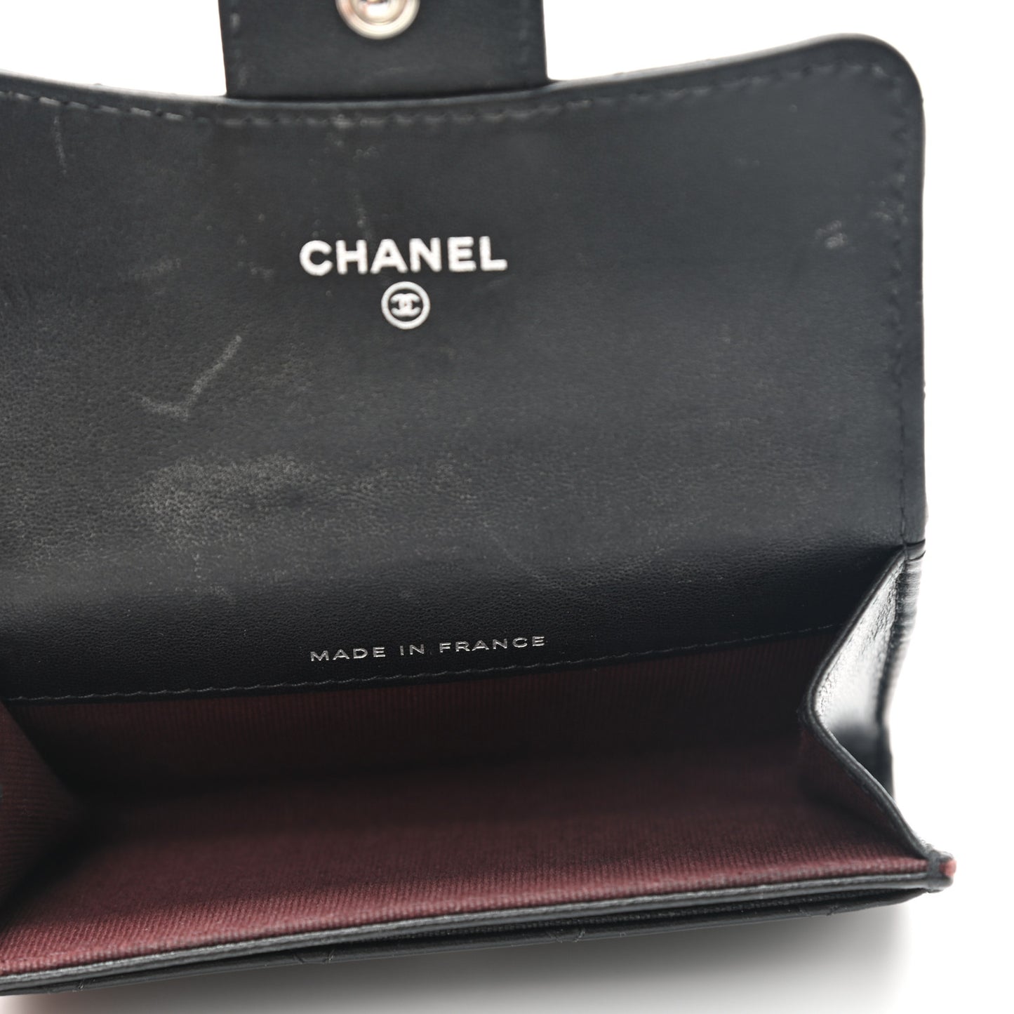 Lambskin Quilted Flap Card Holder Wallet Black