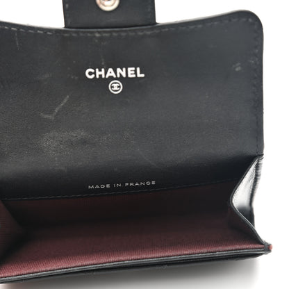 Chanel Lambskin Quilted Flap Card Holder Wallet Black 5 of 10