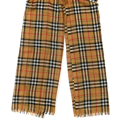 Burberry Wool Silk House Check Lightweight Scarf Camel 2 of 4