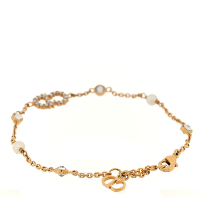 Christian Dior Crystal Pearl Clair D Lune Bracelet  Gold 3 of 4