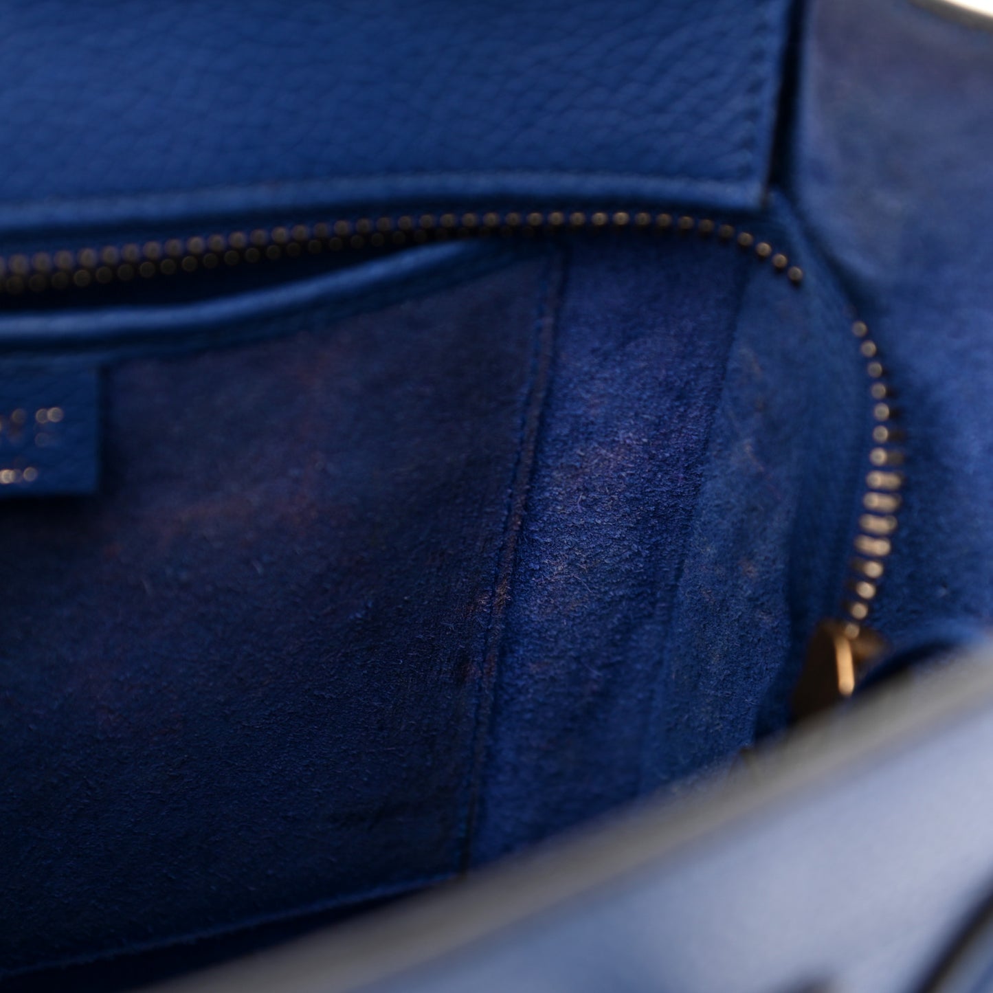 Drummed Calfskin Nano Luggage Indigo