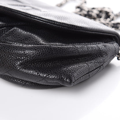 Chanel Caviar Half Moon Wallet On Chain WOC Black 9 of 11