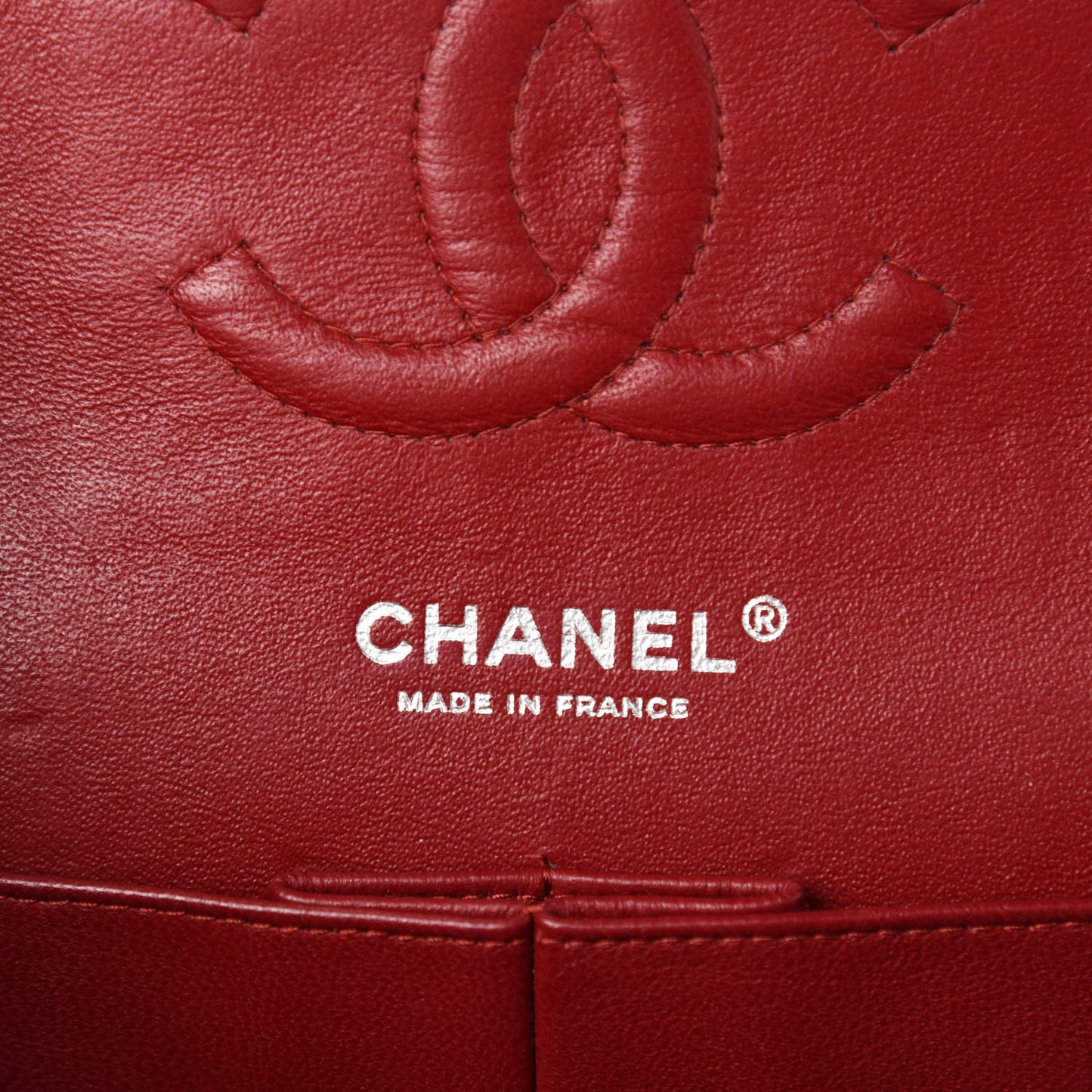 Caviar Quilted Medium Double Flap Red
