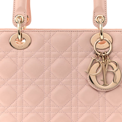 Christian Dior Lambskin Cannage Medium Lady Dior Light Pink 8 of 16