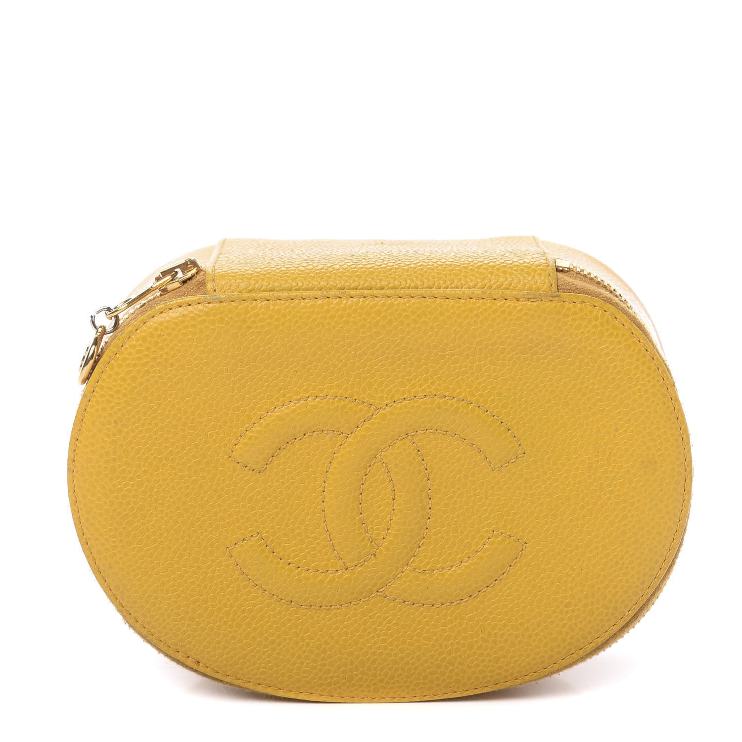 Chanel Caviar Vanity Cosmetic Case Yellow 1 of 9