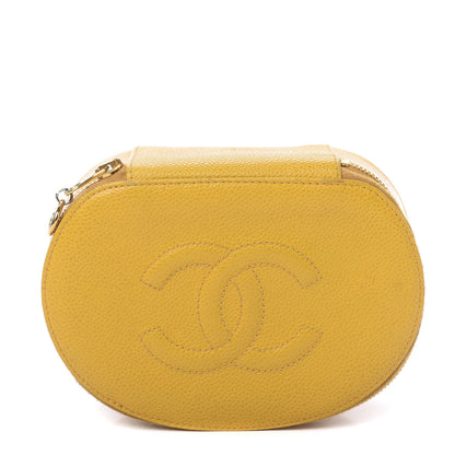 Chanel Caviar Vanity Cosmetic Case Yellow 1 of 9