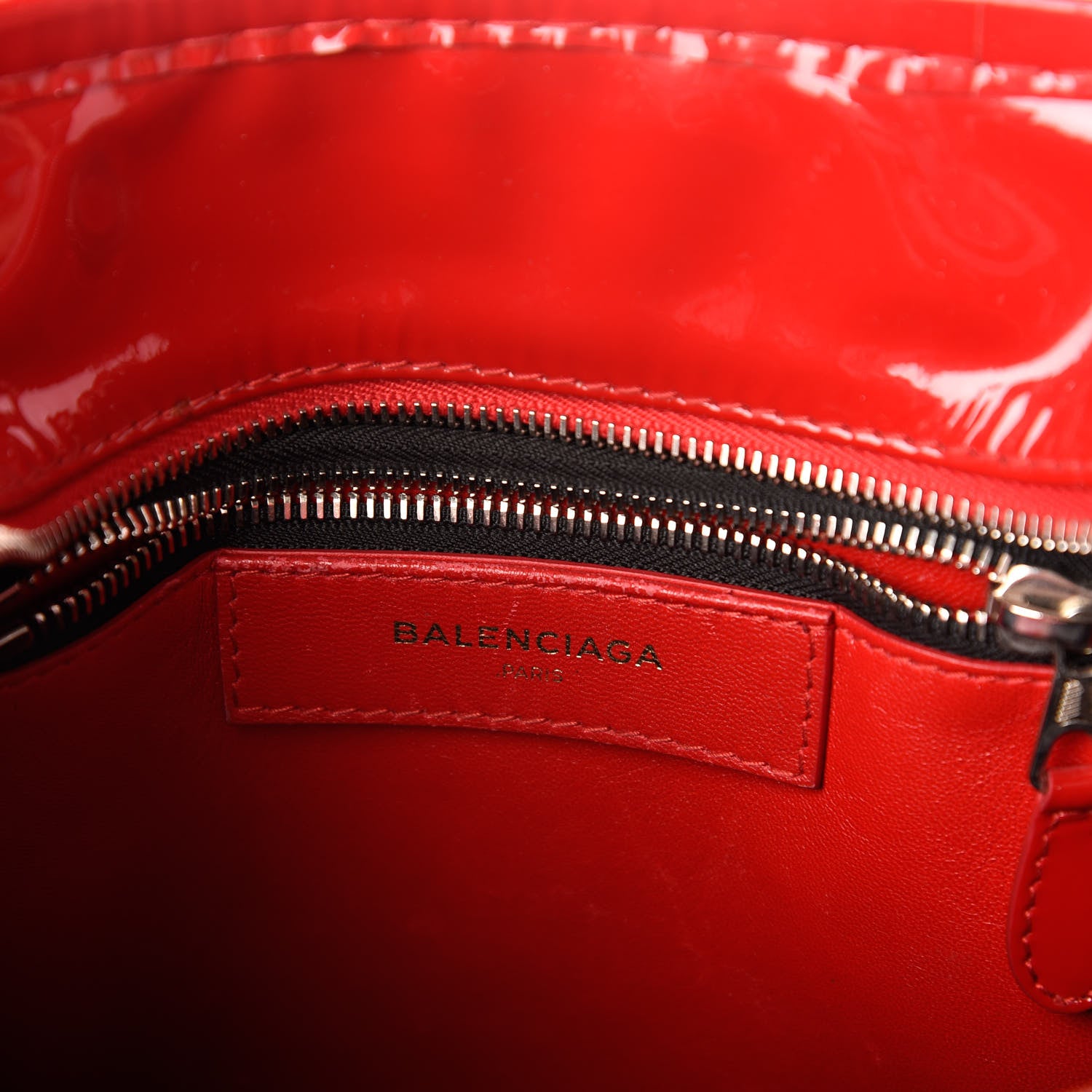 Balenciaga Patent XS Bazar Shopper Tote Rouge Groseille 6 of 9