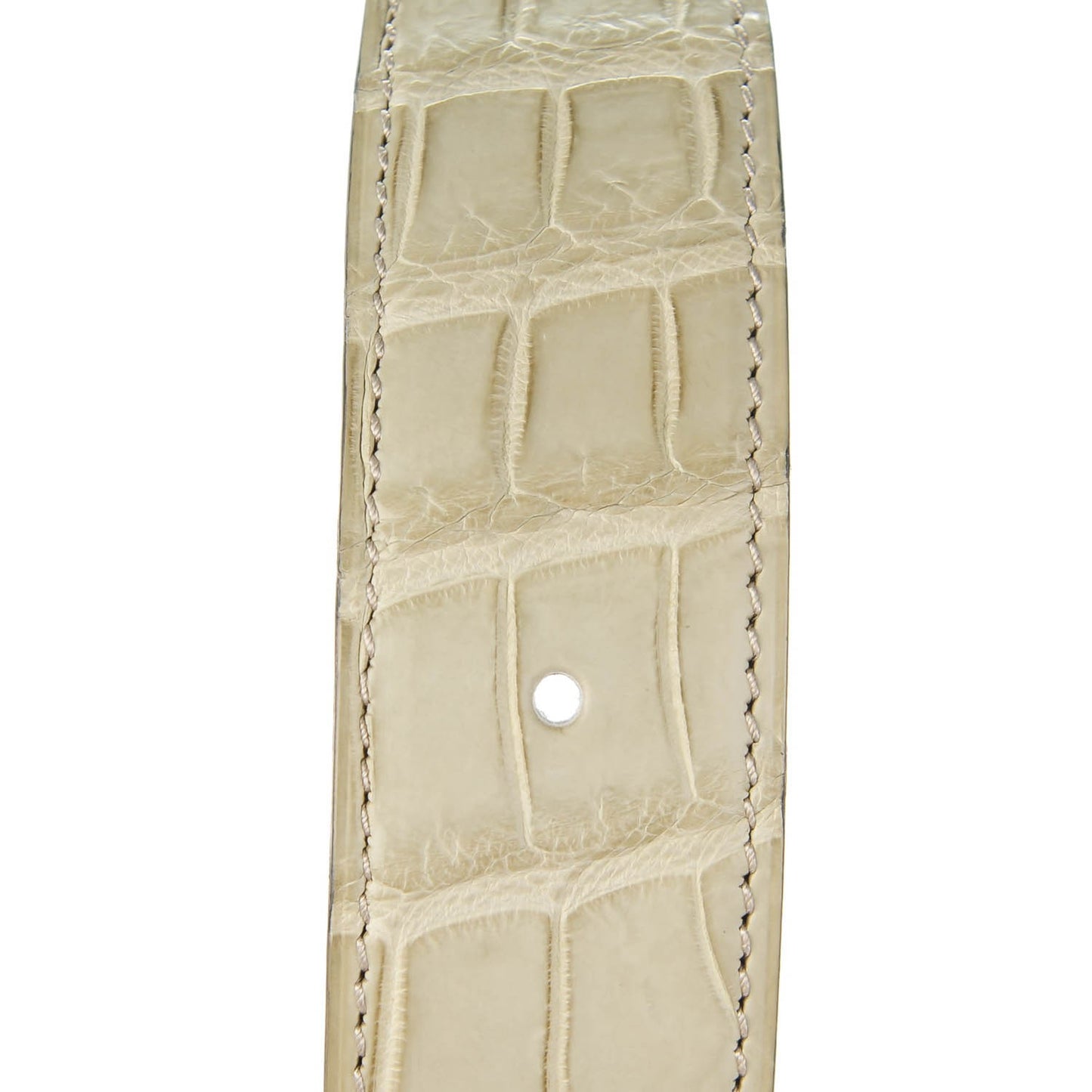 Matte Porosus Crocodile 32mm Belt Strap 100 Gris Tourterelle