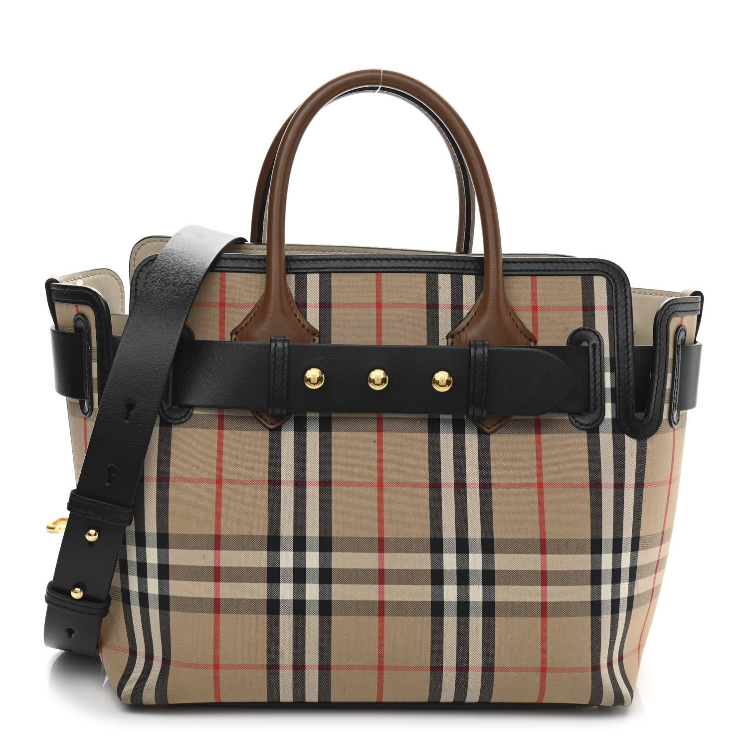 Burberry Calfskin Vintage Check Triple Stud Mini Belt Bag Archive Beige 1 of 15