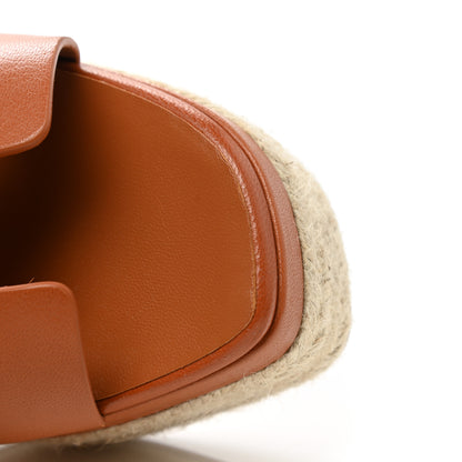 Hermes Goatskin Elda Espadrille Wedge Sandals 38 Marron Glaise 11 of 12