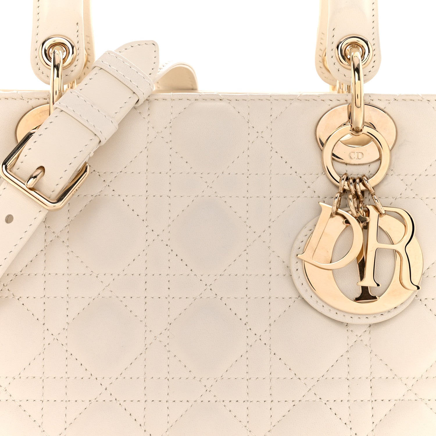 Christian Dior Lambskin Cannage Medium Lady Dior White 8 of 10
