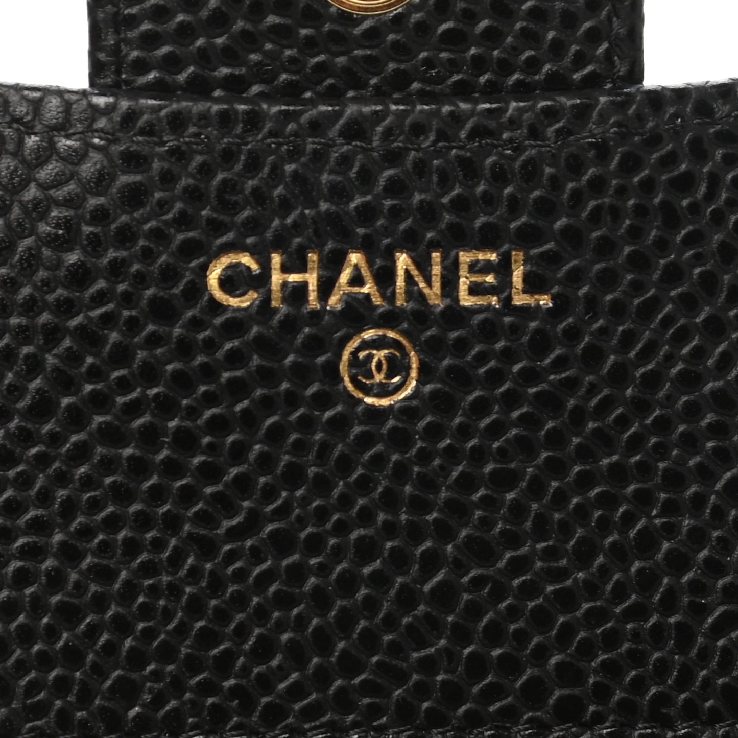 Caviar Quilted Compact Flap Wallet Black