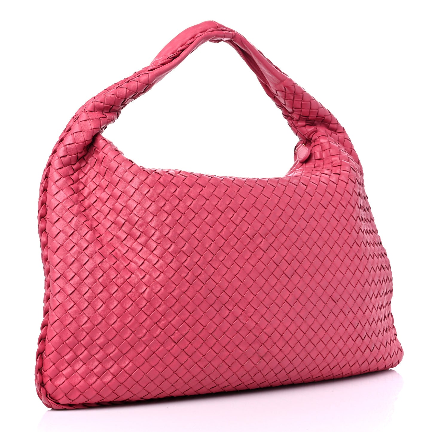 Nappa Intrecciato Large Veneta Hobo Rosa Shock