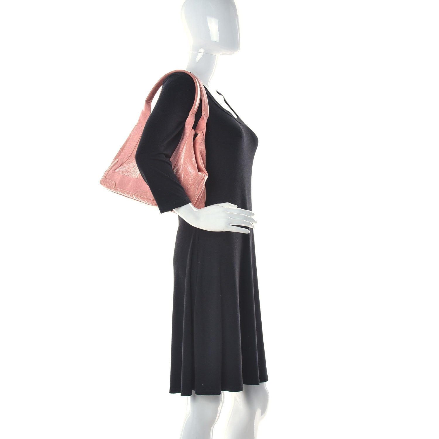 Balenciaga Agneau Stadio Ruban Viscose S Navy Cabas Rose Ballerine 2 of 9