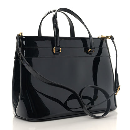 Gucci Patent Medium Bright Bit Top Handle Tote Black 3 of 10