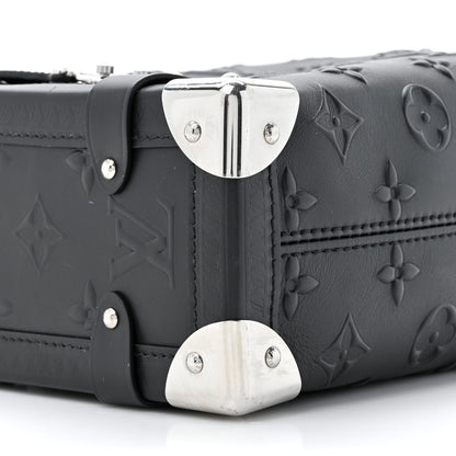 Louis Vuitton Calfskin Debossed Monogram Side Trunk Black 9 of 11