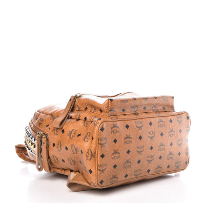 MCM Visetos Crown Stud Medium Stark Backpack Cognac 4 of 14