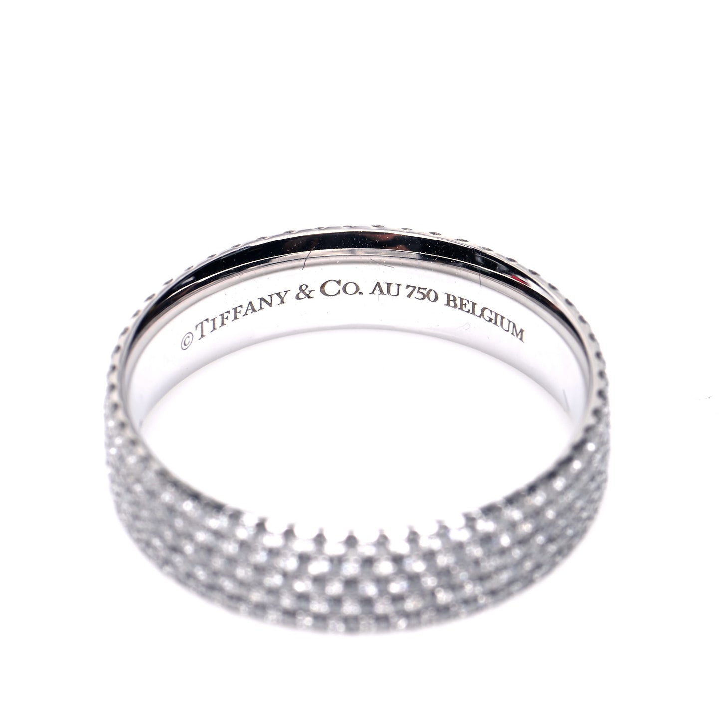 18K White Gold Diamond Metro Five-Row Ring 56 7.5