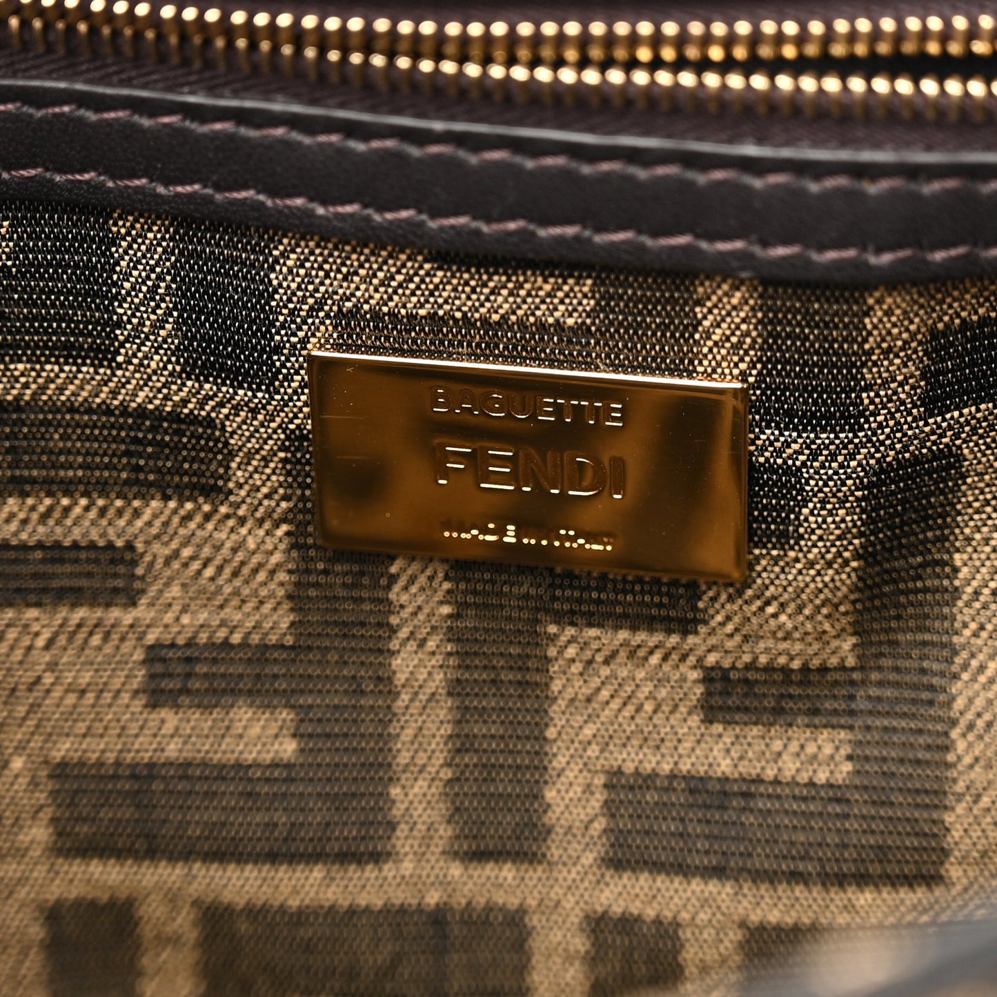 Fabric Jacquard FF 1974 Medium Baguette Tobacco Moro Black