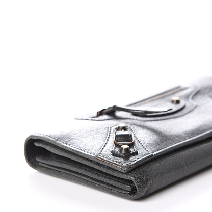 Balenciaga Agneau Classic Hardware Money Wallet Anthracite 7 of 8