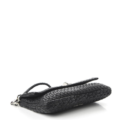 Miu Miu Nappa Matelasse Crystal Flap Clutch Black 4 of 10